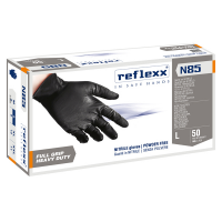 Guanti in nitrile N85B - ultra resistenti - taglia L - nero - conf. 50 pezzi - Reflexx - N85B/L(9) - 8032891634066 - DMwebShop