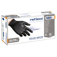 Guanti in nitrile N85B - ultra resistenti - taglia XL - nero - conf. 50 pezzi - Reflexx - N85B/XL(10) - 8032891634073 - DMwebShop