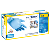 Guanti in nitrile foodline R72 - taglia M - azzurro - conf. 100 pezzi - Reflexx - R72-M8) - R72/M8) - 8032891633304 - DMwebShop