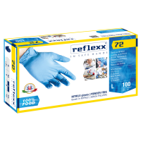 Guanti in nitrile foodline R72 - taglia L - azzurro - conf. 100 pezzi - Reflexx - R72/L(9) - 8032891633311 - DMwebShop