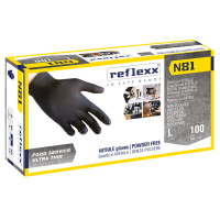 Guanti in nitrile N81 - taglia L - nero - conf. 100 pezzi - Reflexx - N81/L(9) - 8032891630099 - DMwebShop