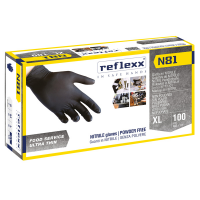 Guanti in nitrile N81 - taglia XL - nero - conf. 100 pezzi - Reflexx - N81/XL(10) - 8032891630105 - DMwebShop