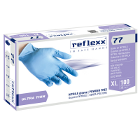 Guanti in nitrile R77100 - taglia XL - azzurro - conf. 100 pezzi - Reflexx - R77100/XL(10) - 8032891633953 - DMwebShop