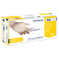 Guanti in lattice R46 - senza polvere - tg S - bianco - conf. 100 pezzi - Reflexx - R46/S(7) - 8032891631621 - DMwebShop