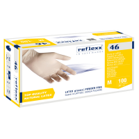 Guanti in lattice R46 - senza polvere - tg M - bianco - conf. 100 pezzi - Reflexx - R46/M(8) - 8032891631638 - DMwebShop