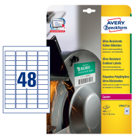 Etichette adesive - in PE - laser - permanenti - 45,7 x 21,2 mm - 48 etichette per foglio - 10 fogli - bianco - Avery - L7911-10 - 4004182068083 - DMwebShop