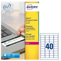 Etichetta in poliestere adesivo L6145 - 45,7 x 25,4 mm - 40 etic. per foglio - bianco - conf. 20 fogli A4 - Avery - L6145-20 - 4004182059838 - DMwebShop