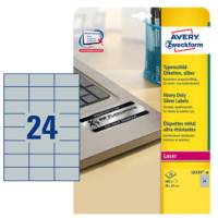Etichetta in poliestere adesivo L6133 - permanenti - 70 x 37 mm - 24 etic. per foglio - argento - conf. 20 fogli A4 - Avery - L6133-20 - 4004182049839 - DMwebShop
