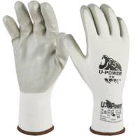 Guanti di protezione FIT - con polsino giallo - taglia 08 - bianco-grigio - conf. 12 pezzi - U-power - UG00003-08 - 8033546515778 - DMwebShop
