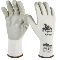 Guanti di protezione FIT - con polsino marrone - taglia 09 - bianco-grigio - U-power - UG00003-09 - 8033546515785 - DMwebShop