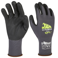 Guanti di protezione FLEX - con polsino giallo - taglia 08 - nero-grigio - U-power - UG00001-08 - 8033546515679 - DMwebShop