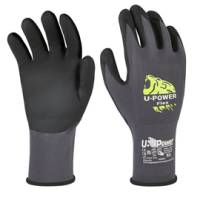 Guanti di protezione FLEX - con polsino nero - taglia 10 - nero-grigio - conf. 12 pezzi - U-power - UG00001-10 - 8033546515693 - DMwebShop