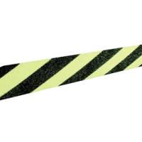 Striscia fotoluminescente antiscivolo - 5 x 8 cm - giallo-nero - Cartelli Segnalatori - L93415 - DMwebShop