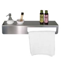 Mensola con portasalviette - 57 x 12 x 9 cm - acciaio inox - satinato - Laminart - CON001-57/AS - DMwebShop