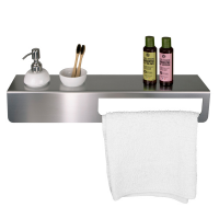 Mensola con portasalviette - 57 x 12 x 9 cm - acciaio inox - satinato - Laminart - CON001-57/AS - DMwebShop
