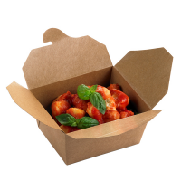 Contenitori rettangolari da asporto - 13 x 9 x 6,4 cm - carta kraft-PE avana - conf. 50 pezzi - Leone - H0711 - 8024112005557 - DMwebShop