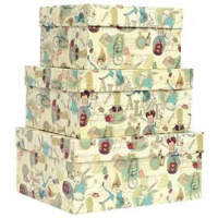 Set scatole regalo grandi - dimensioni assortite - fantasia Alice - conf. 3 pezzi - Kartos 12146200
