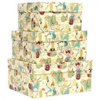 Set scatole regalo medi - dimensioni assortite - fantasia Alice - conf. 3 pezzi - Kartos 12146201