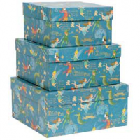 Set scatole regalo medi - dimensioni assortite - fantasia Peter Pan - conf. 3 pezzi - Kartos 12146001