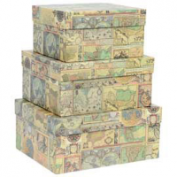 Set scatole regalo grandi - dimensioni assortite - fantasia Maps - conf. 3 pezzi - Kartos 12146500