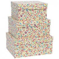 Set scatole regalo grandi - dimensioni assortite - fantasia Florentia - conf. 3 pezzi - Kartos 12147200