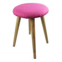 Sgabello in legno KD - 30,5 x 43,5 cm - fuxia - King Collection - S1706002 - 8023755049836 - DMwebShop