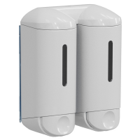 Dispenser a muro Double Shower Small - per hotel - 0,17 lt - bianco - Mar Plast - A94601 - 8020090101076 - DMwebShop