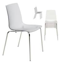 Sedia Aeterna - 48 x 53 x 82 cm - policarbonato - trasparente - conf. 4 pezzi - Grandsoleil - S3348TR - S3348TR - DMwebShop