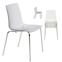 Sedia Aeterna - 48 x 53 x 82 cm - policarbonato - trasparente - conf. 4 pezzi - Grandsoleil - S3348TR - S3348TR - DMwebShop