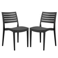 Sedia Firenze - 49 x 51 x 80 cm - polipropilene - antracite - conf. 2 pezzi - Grandsoleil - S6227Y - 23PR000352 - DMwebShop
