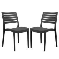 Sedia Firenze - 49 x 51 x 80 cm - polipropilene - antracite - conf. 2 pezzi - Grandsoleil - S6227Y - 23PR000352 - DMwebShop