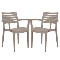 Sedia Firenze - con braccioli - 59 x 51 x 80 cm - polipropilene - juta - conf. 2 pezzi - Grandsoleil - S6637J - 23PR000355 - DMwebShop