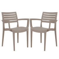 Sedia Firenze - con braccioli - 59 x 51 x 80 cm - polipropilene - juta - conf. 2 pezzi - Grandsoleil - S6637J - 23PR000355 - DMwebShop