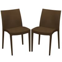 Sedia Venice - 51 x 49 x 80 cm - polipropilene - moka - conf. 2 pezzi - Grandsoleil - S6224MK - S6224MKS2 - DMwebShop