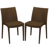 Sedia Venice - 51 x 49 x 80 cm - polipropilene - moka - conf. 2 pezzi - Grandsoleil - S6224MK - S6224MKS2 - DMwebShop