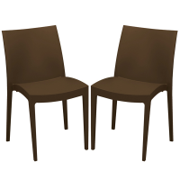 Sedia Venice - 51 x 49 x 80 cm - polipropilene - moka - conf. 2 pezzi - Grandsoleil - S6224MK - S6224MKS2 - DMwebShop