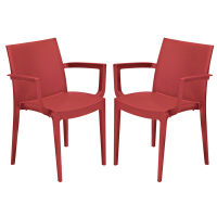 Sedia Venice - con braccioli - 59 x 51 x 80 cm - polipropilene - rosso - conf. 2 pezzi - Grandsoleil - S6624R - S6624RS2 - DMwebShop