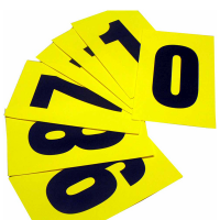 Numeri adesivi da 0 a 9 - 230 x 140 mm - 1 et/fg - 10 fogli - nero-giallo - conf. 10 etichette - Beaverswood - F8-PACK0-9YELLOW - 5025360017654 - DMwebShop
