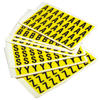 Lettere adesive da A a Z - 19 x 14 mm - 36 et/fg - 26 fogli - nero-giallo - conf. 936 etichette - Beaverswood - F3-PACKA-ZYELLOW - 5025360013960 - DMwebShop