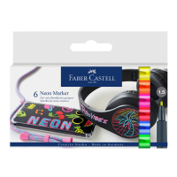 Marcatori - punta 1,5 mm - colori assortiti neon - conf. 6 pezzi - Faber Castell - 160806 - 4005401608066 - DMwebShop