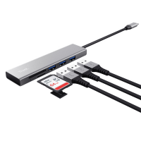 Hub USB-C veloce e lettore di schede - 3 porte - argento - Trust 24191