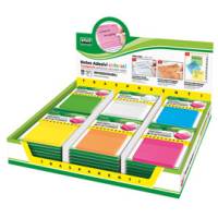 Blocchetto notes adesivo - 75 x 75 mm - colori traslucidi assortiti - Box 72 blocchetti - Lebez - 81701OD - 8007509121405 - DMwebShop