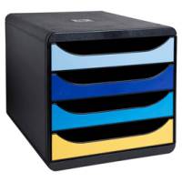 Cassettiera Big Box Bee Blue - 4 cassetti A4 - nero-multicolore - Exacompta - 3104202D - 9002490310424 - DMwebShop