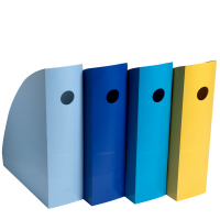 Set 4 portariviste Mag-Cube Bee Blue - 26,6 x 8,2 x 30,5 cm - colori assortiti - Exacompta - 18202SETD - 9002492182029 - DMwebShop
