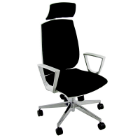 Poltrona semidirezionale Larissa LR1B - con braccioli fissi e poggiatesta - nero - Unisit - LA1BPG/BRFB/EN - 8050043742902 - DMwebShop