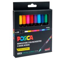Marcatore Uni Posca PC1M - punta extra fine 0,7 mm - colori assortiti - conf. 10 pezzi - Uni Mitsubishi - M PC1MR 10P - 8007404249099 - DMwebShop