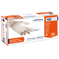 Guanti in lattice R40 - con polvere - taglia XL - bianco - conf. 100 pezzi - Reflexx - R40/XL(10) - 8032891631362 - DMwebShop