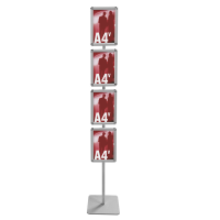 Espositore porta avvisi InUno Info Junior - 4 cornici a scatto - A4 verticale - silver - Studio T - 3006139 - DMwebShop