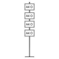 Espositore porta avvisi InUno Info Junior - 4 cornici a scatto - A4 orizzontale - silver - Studio T - 3006140 - 3006140 - DMwebShop