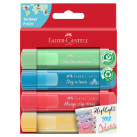 Evidenziatore Textliner 46 - colori assortiti pastel -astuccio 4 pezzi - Faber Castell - 254625 - 4005402546251 - DMwebShop